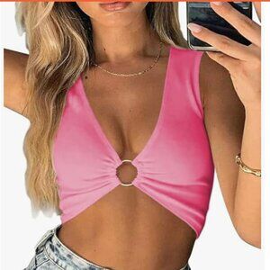 Pink cropped top